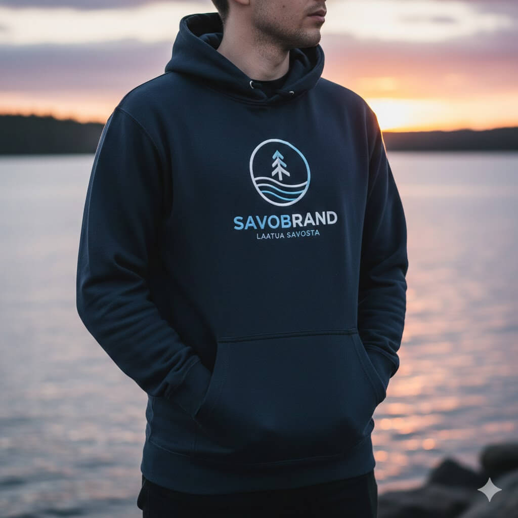 Savobrand vaatteet painatuksella savosta