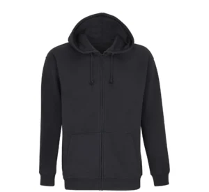 Huppari vetoketjulla yrityksen logolla Savobrand