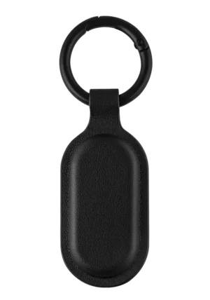 TravelTagDuo Bluetooth-seurantalaite integroidulla nahkalenkillä ja yrityksen logolla – Apple Find My -yhteensopiva paikannin liikelahjaksi.